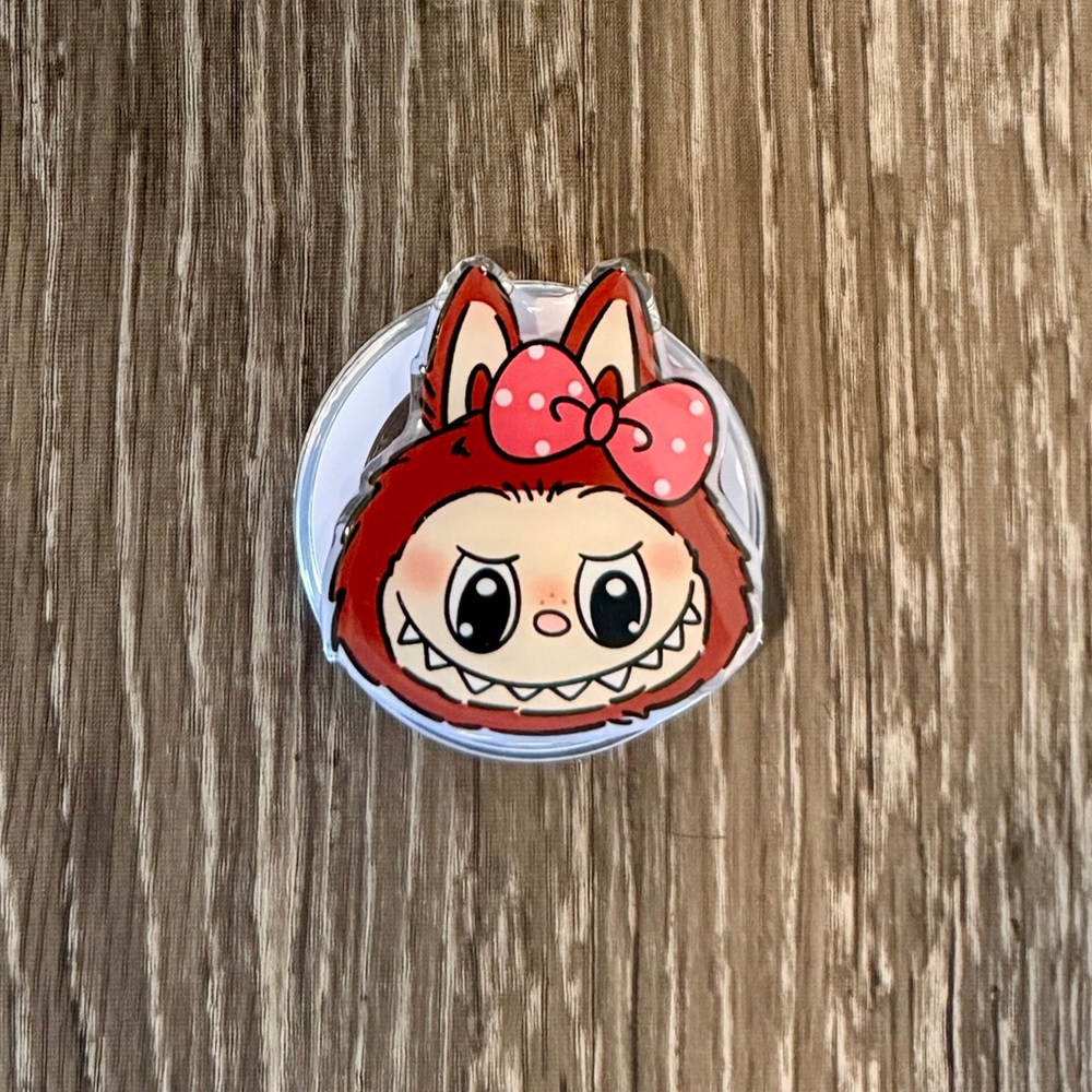 Cute Monster Pin with Pink Bow